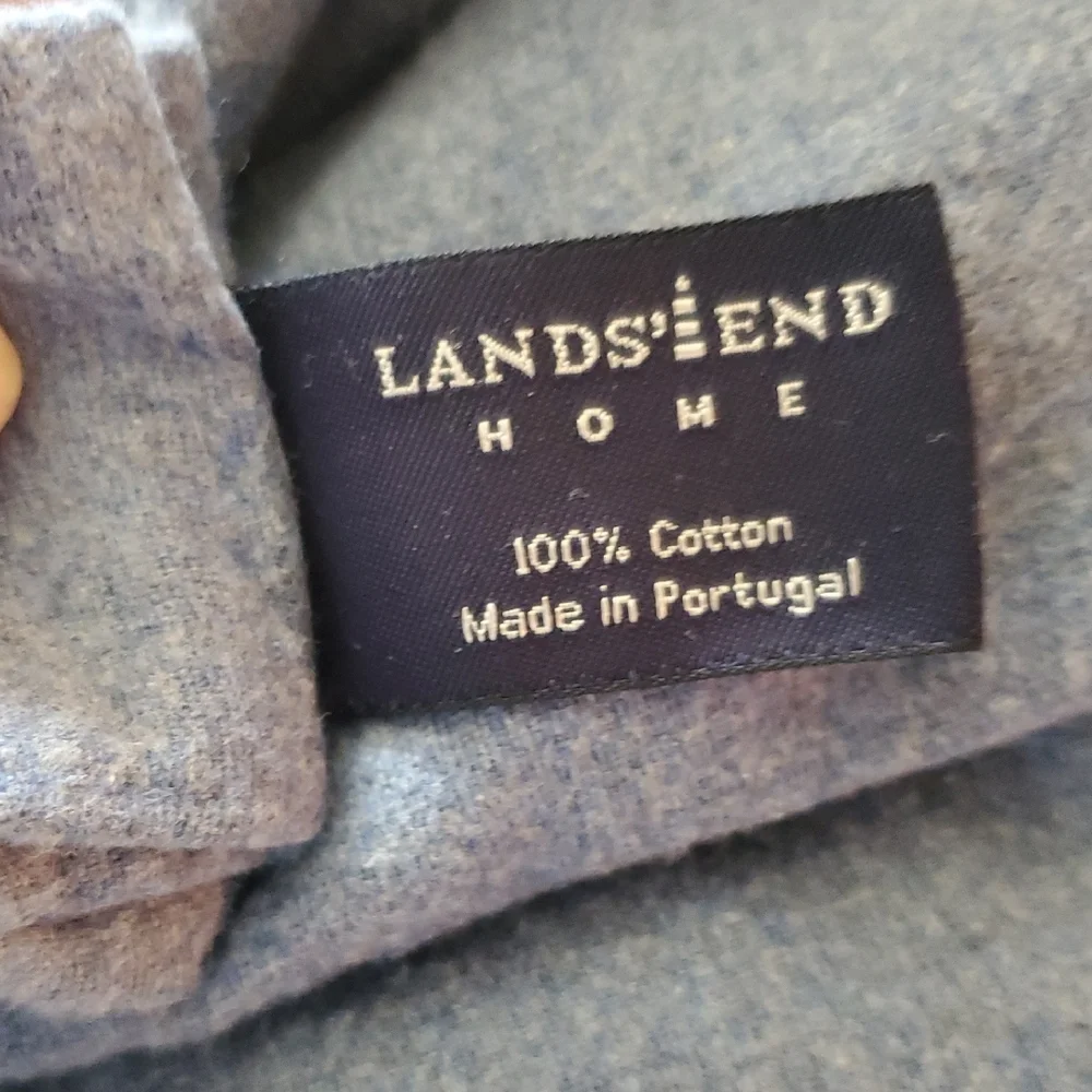 Lands' End Home Blue 100% Portugal Cotton Cover
